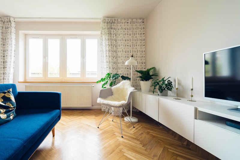 Floor to ceiling windows with skyline views
